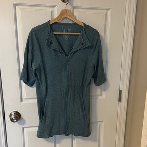 Lur Women's Teal Zip-Up Sweatshirt with Pockets
